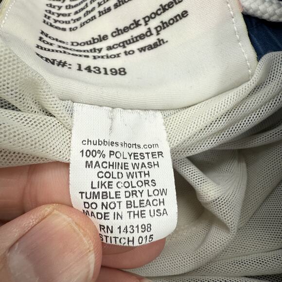 Chubbies Swim Shorts Mens Medium Striped Drawstring Lined Made USA Swim Trunks - Picture 4 of 8